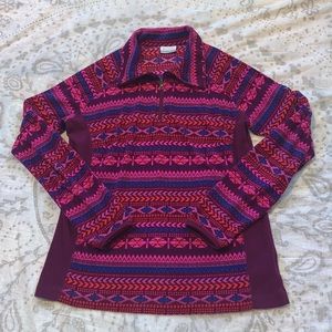 Columbia Glacial Fleece III 1/4 Zip Aztec Pullover Sz L Purple AL6437